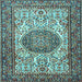 Square Machine Washable Persian Light Blue Traditional Rug, wshtr2824lblu