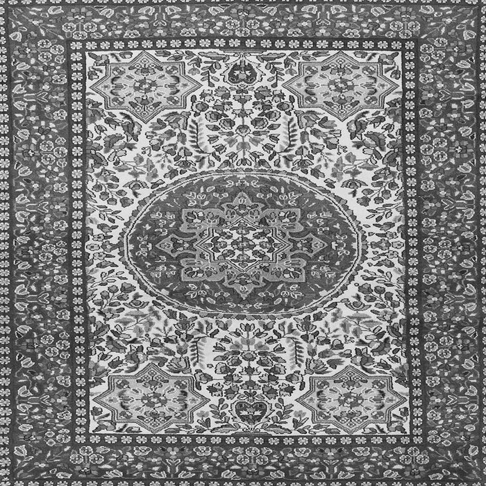Round Machine Washable Persian Gray Traditional Rug, wshtr2824gry