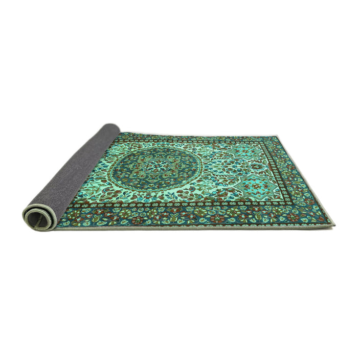 Sideview of Persian Turquoise Traditional Rug, tr2824turq