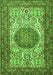 Serging Thickness of Machine Washable Persian Green Traditional Area Rugs, wshtr2824grn