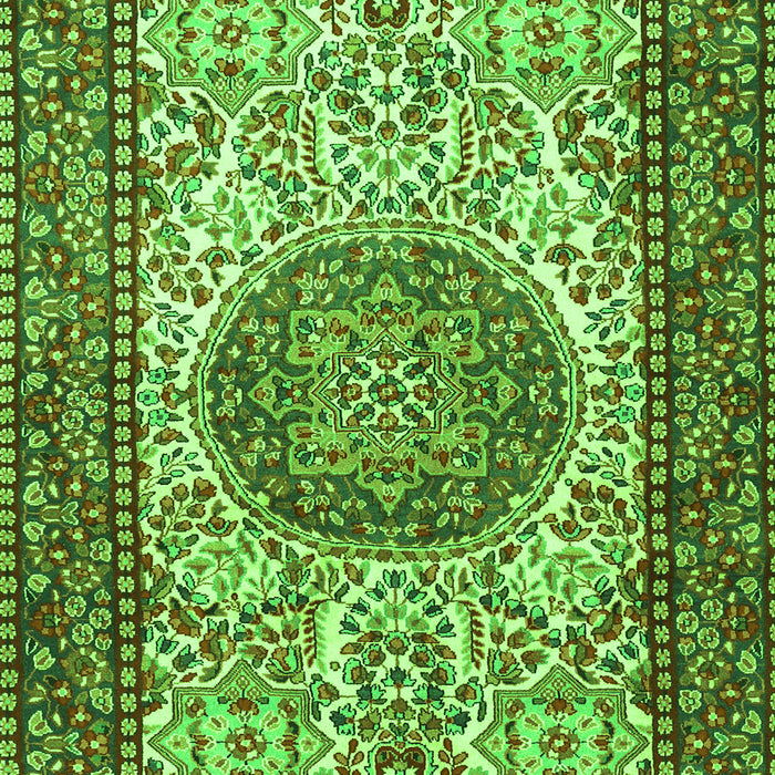Serging Thickness of Machine Washable Persian Green Traditional Area Rugs, wshtr2824grn