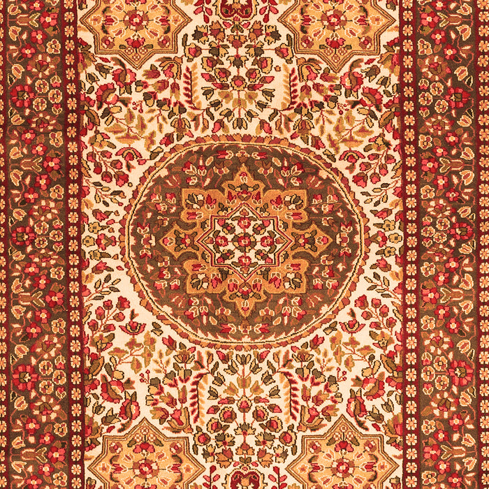 Serging Thickness of Machine Washable Persian Orange Traditional Area Rugs, wshtr2824org