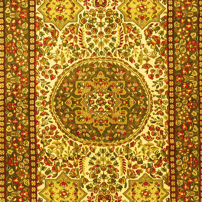 Machine Washable Persian Yellow Traditional Rug, wshtr2824yw
