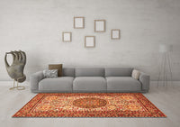 Machine Washable Persian Orange Traditional Rug, wshtr2824org