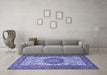 Machine Washable Persian Blue Traditional Rug in a Living Room, wshtr2824blu