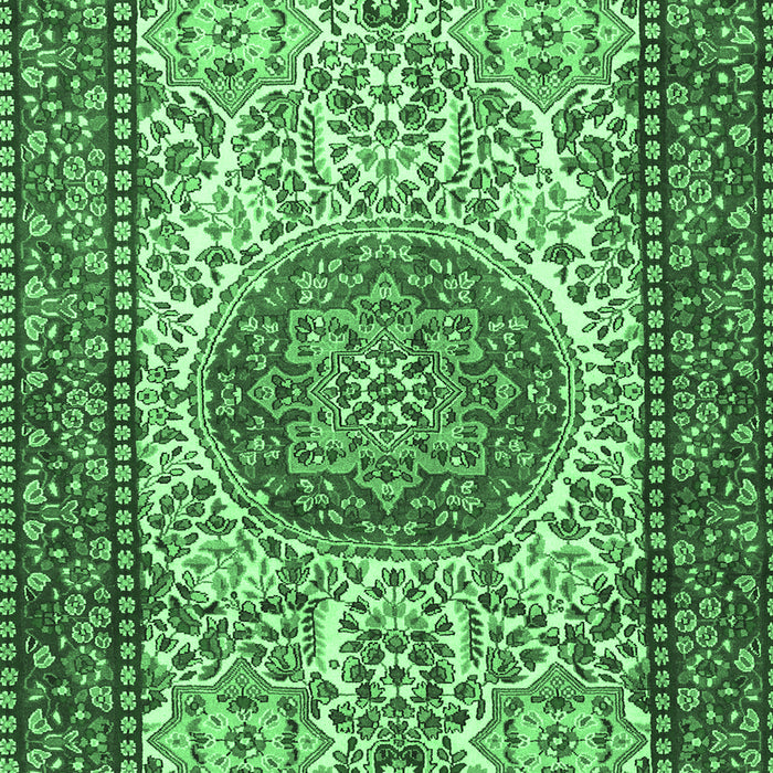 Machine Washable Persian Emerald Green Traditional Area Rugs, wshtr2824emgrn