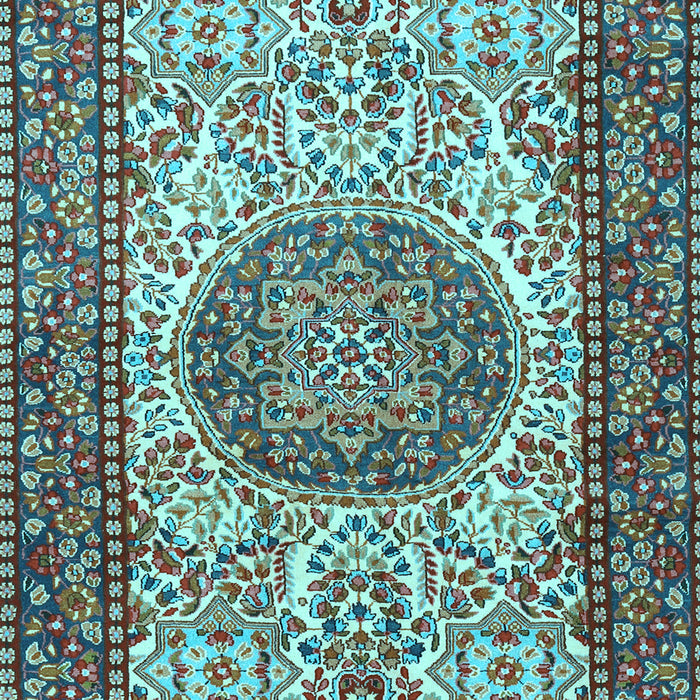 Machine Washable Persian Light Blue Traditional Rug, wshtr2824lblu