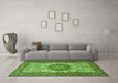 Machine Washable Persian Green Traditional Area Rugs in a Living Room,, wshtr2824grn