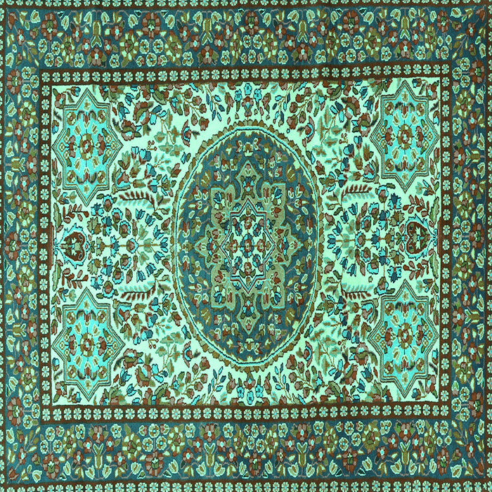 Square Persian Turquoise Traditional Rug, tr2824turq