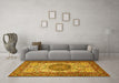 Machine Washable Persian Yellow Traditional Rug in a Living Room, wshtr2824yw