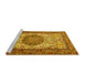 Sideview of Machine Washable Persian Yellow Traditional Rug, wshtr2824yw