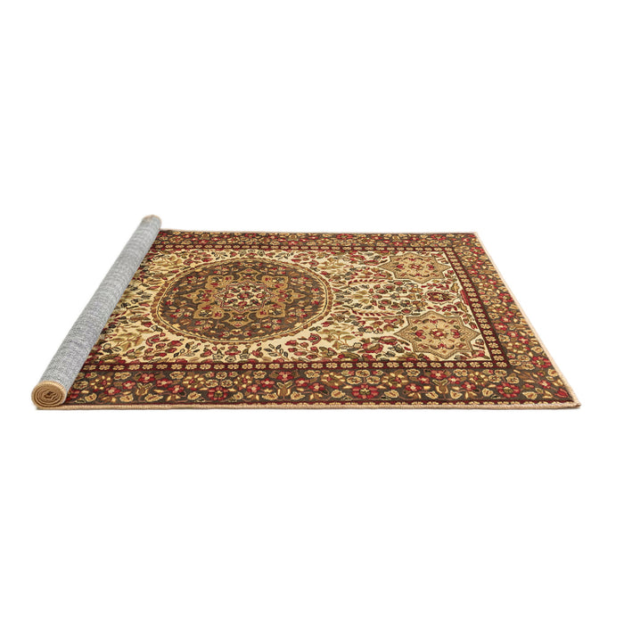Sideview of Machine Washable Persian Brown Traditional Rug, wshtr2824brn