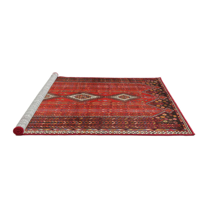 Sideview of Machine Washable Traditional Rust Pink Rug, wshtr2825