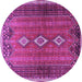 Round Persian Purple Traditional Rug, tr2825pur