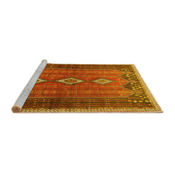 Sideview of Machine Washable Persian Yellow Traditional Rug, wshtr2825yw