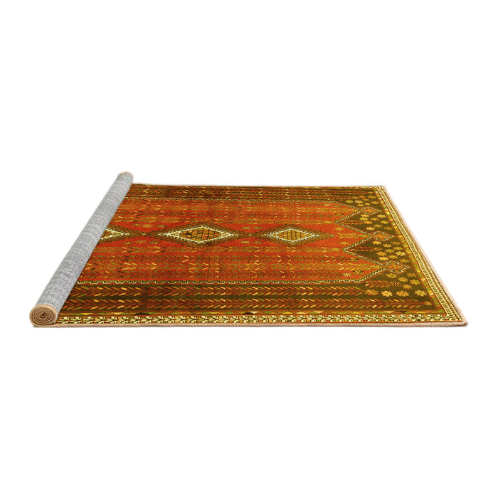 Sideview of Machine Washable Persian Yellow Traditional Rug, wshtr2825yw