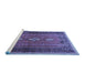 Sideview of Machine Washable Persian Blue Traditional Rug, wshtr2825blu