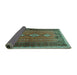 Sideview of Persian Turquoise Traditional Rug, tr2825turq