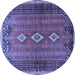 Round Persian Blue Traditional Rug, tr2825blu