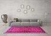 Machine Washable Persian Pink Traditional Rug in a Living Room, wshtr2825pnk