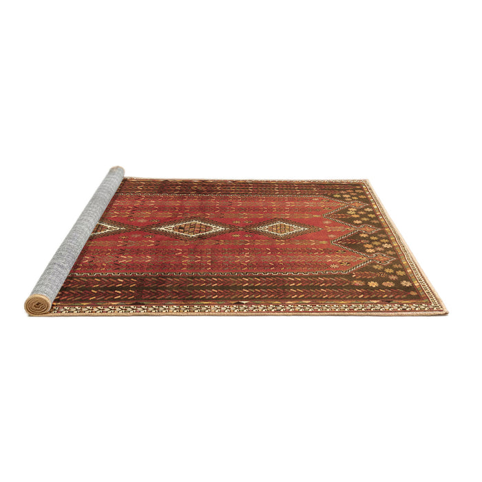 Sideview of Machine Washable Persian Brown Traditional Rug, wshtr2825brn