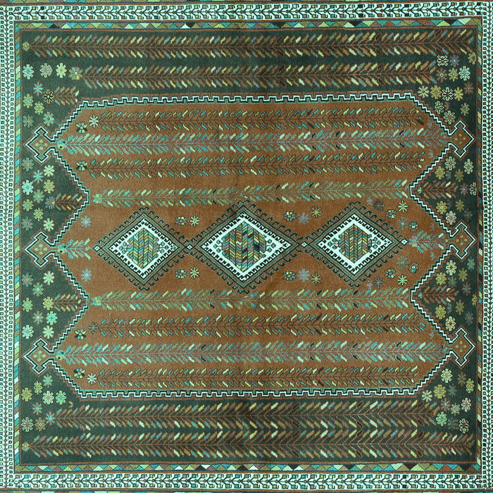 Square Persian Turquoise Traditional Rug, tr2825turq