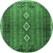 Round Persian Emerald Green Traditional Rug, tr2825emgrn