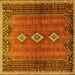 Square Persian Yellow Traditional Rug, tr2825yw