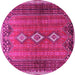 Round Persian Pink Traditional Rug, tr2825pnk