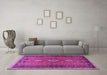 Machine Washable Persian Purple Traditional Area Rugs in a Living Room, wshtr2825pur