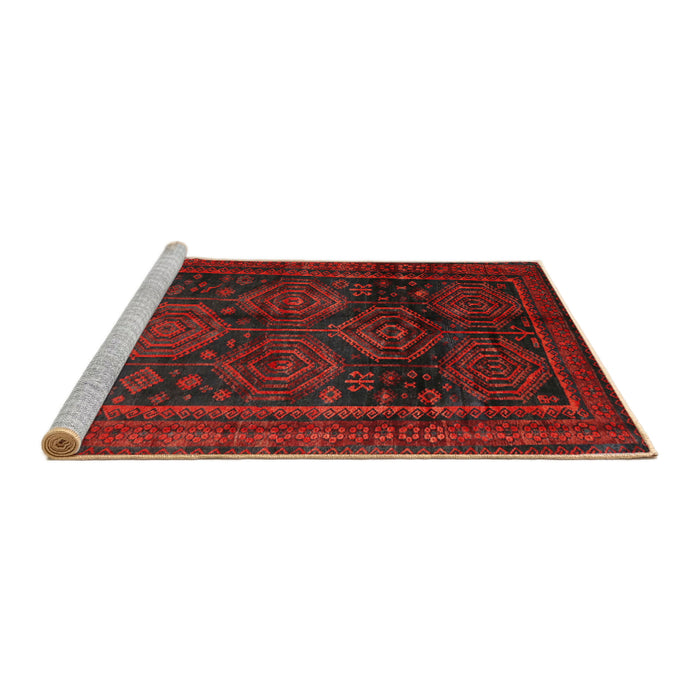 Sideview of Machine Washable Traditional Bakers Brown Rug, wshtr2826