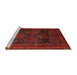 Sideview of Machine Washable Traditional Bakers Brown Rug, wshtr2826