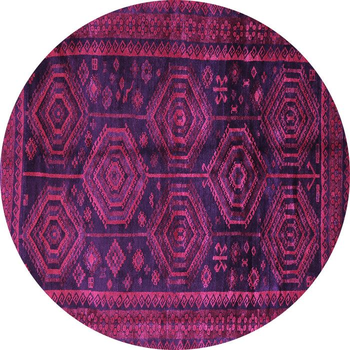 Round Persian Purple Traditional Rug, tr2826pur