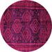 Round Persian Pink Traditional Rug, tr2826pnk