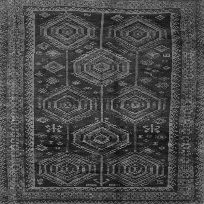 Round Machine Washable Persian Gray Traditional Rug, wshtr2826gry
