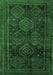 Machine Washable Persian Emerald Green Traditional Area Rugs, wshtr2826emgrn