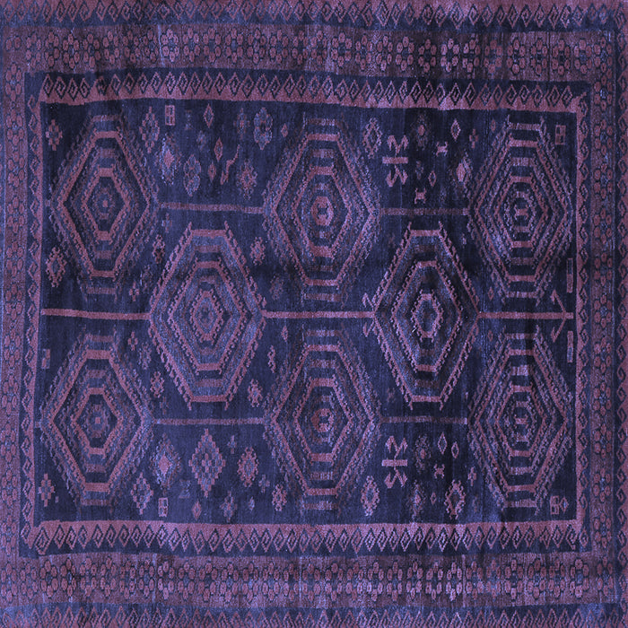 Square Machine Washable Persian Blue Traditional Rug, wshtr2826blu