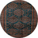Round Persian Light Blue Traditional Rug, tr2826lblu