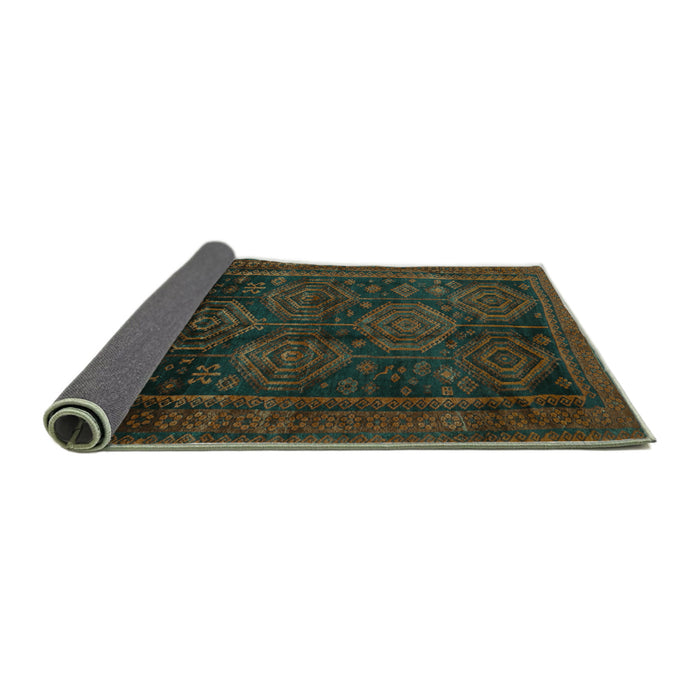 Sideview of Persian Turquoise Traditional Rug, tr2826turq