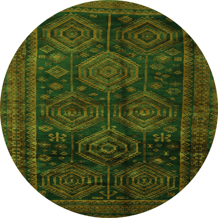 Square Persian Green Traditional Rug, tr2826grn