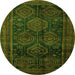 Square Persian Green Traditional Rug, tr2826grn