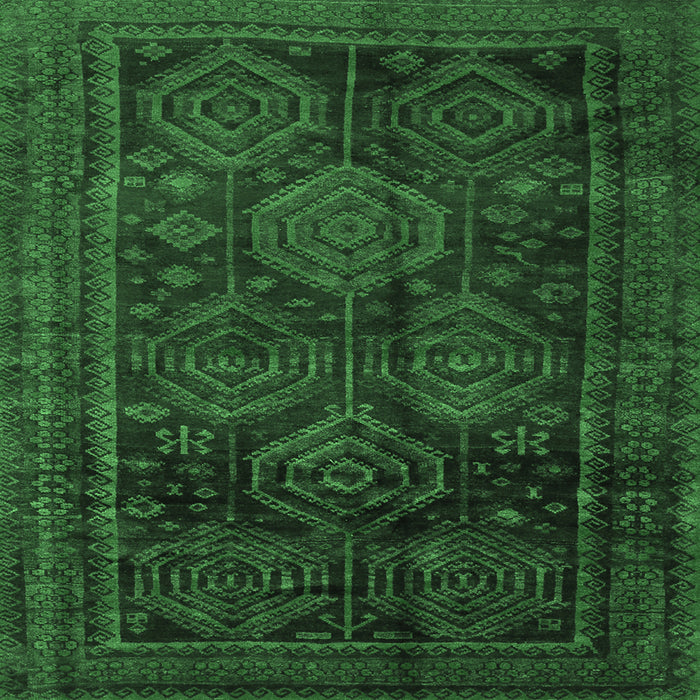 Square Persian Emerald Green Traditional Rug, tr2826emgrn
