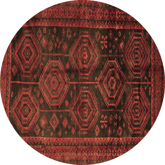Round Persian Brown Traditional Rug, tr2826brn
