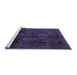 Sideview of Machine Washable Persian Blue Traditional Rug, wshtr2826blu