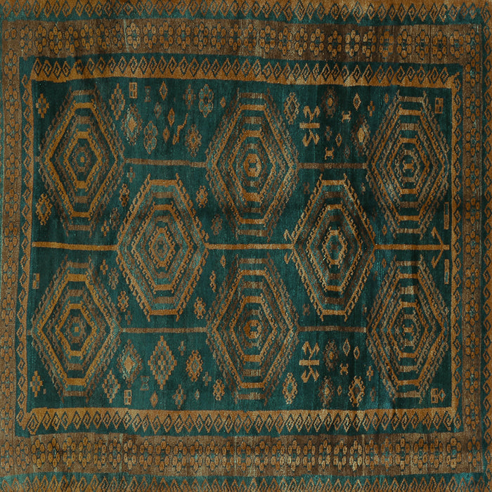 Square Persian Turquoise Traditional Rug, tr2826turq