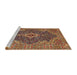 Sideview of Machine Washable Traditional Brown Red Rug, wshtr2827