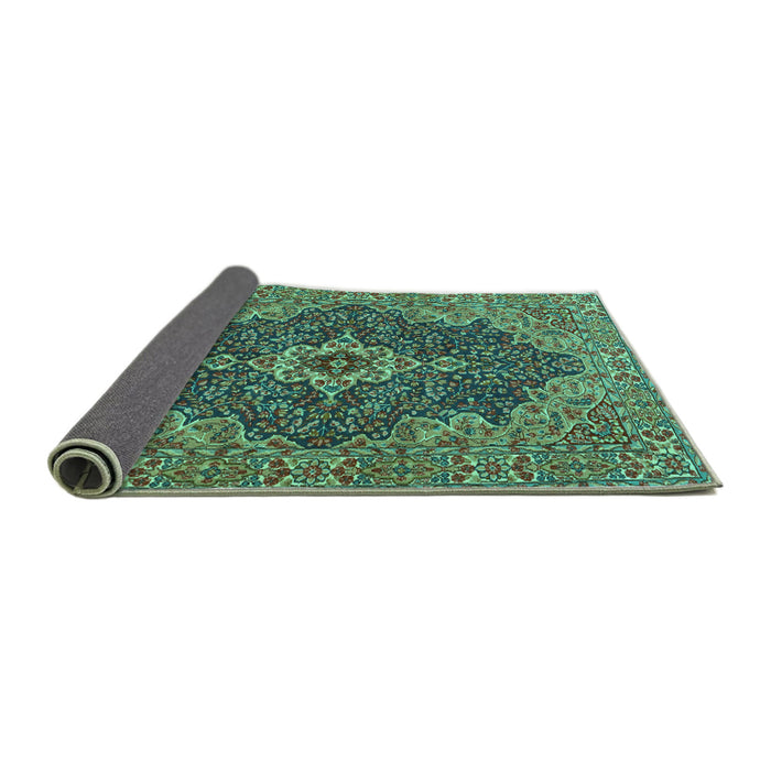 Sideview of Persian Turquoise Traditional Rug, tr2827turq