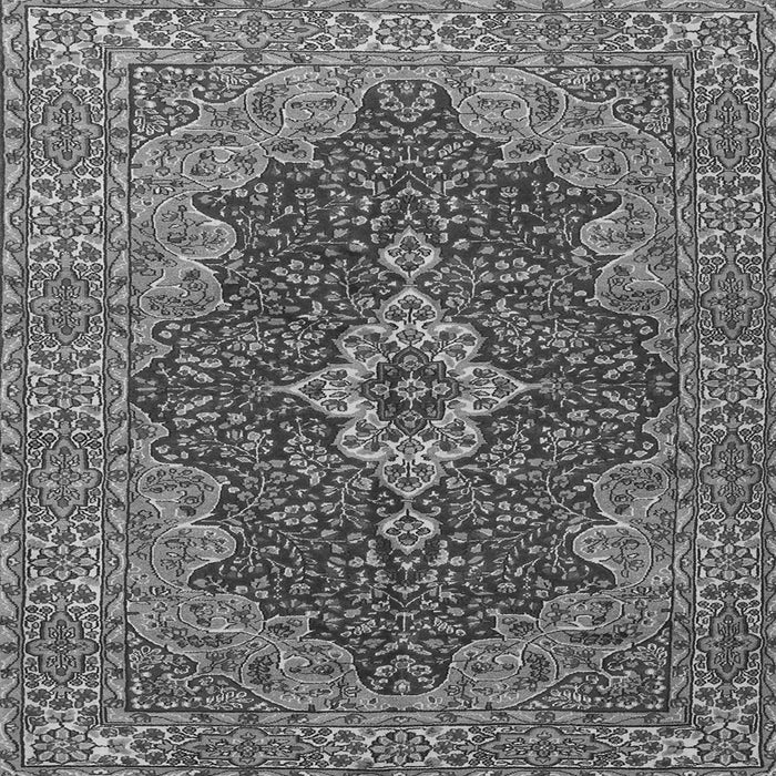 Round Machine Washable Persian Gray Traditional Rug, wshtr2827gry