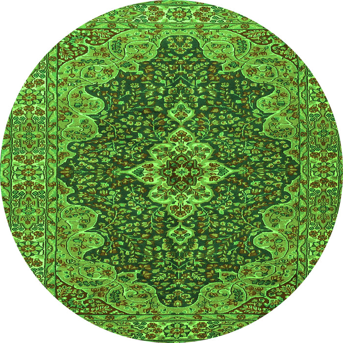 Square Persian Green Traditional Rug, tr2827grn