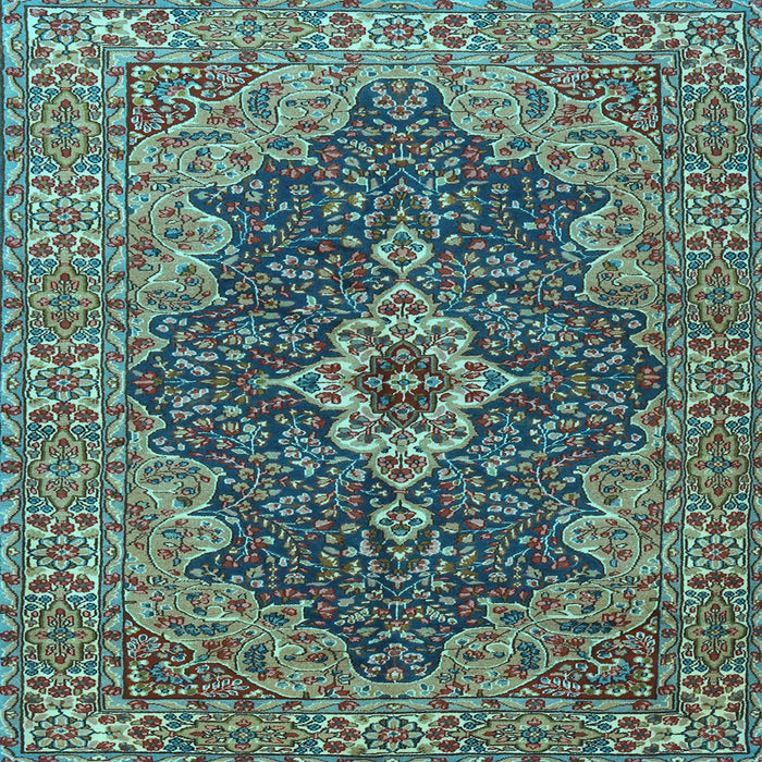 Square Machine Washable Persian Light Blue Traditional Rug, wshtr2827lblu